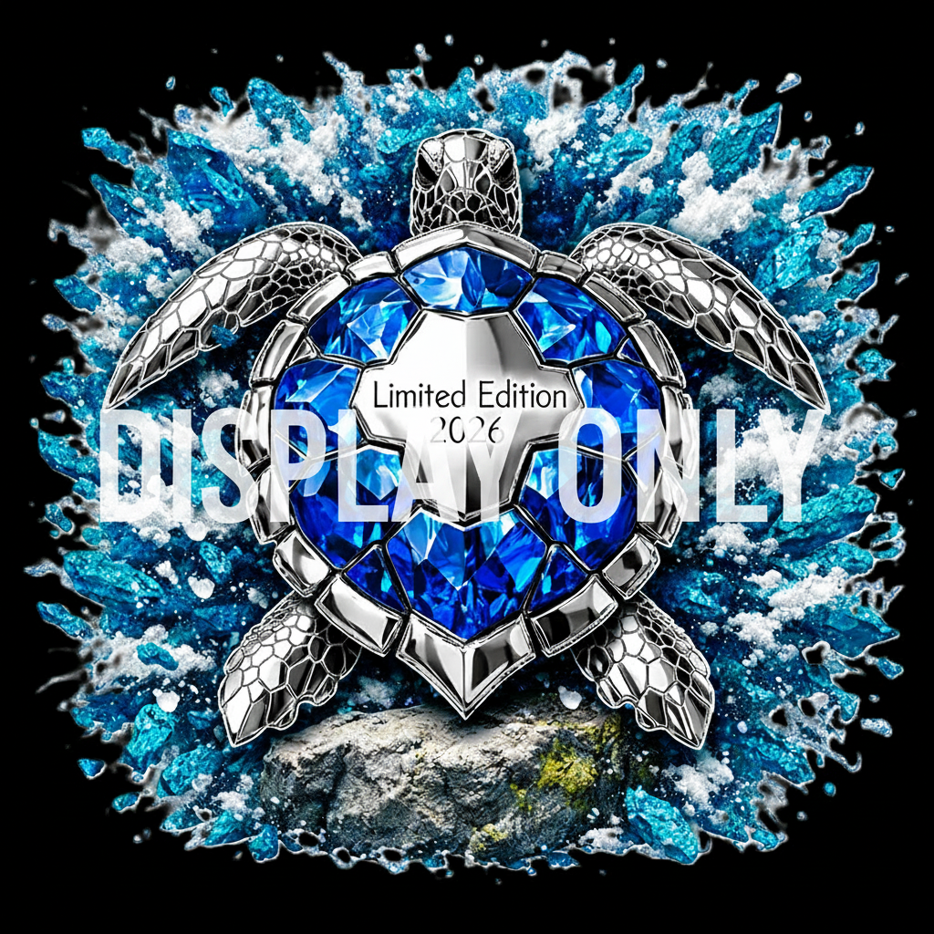 LE-011: The Crystal Sea Turtle (Sapphire Ocean Vortex) - Display Only