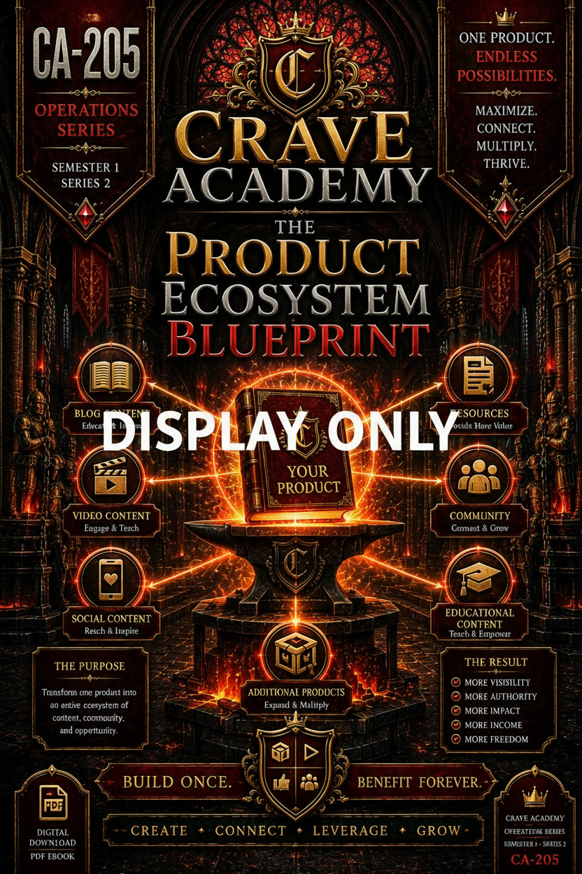 CA-205: The Product Ecosystem Blueprint — Crave Academy Operations Series — Display Only
