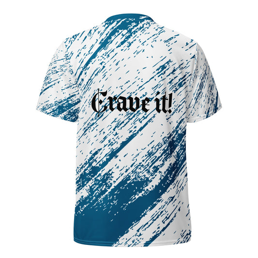 Unisex sports jersey made of 100% recycled polyester fabric with moisture-wicking and UPF50+ protection