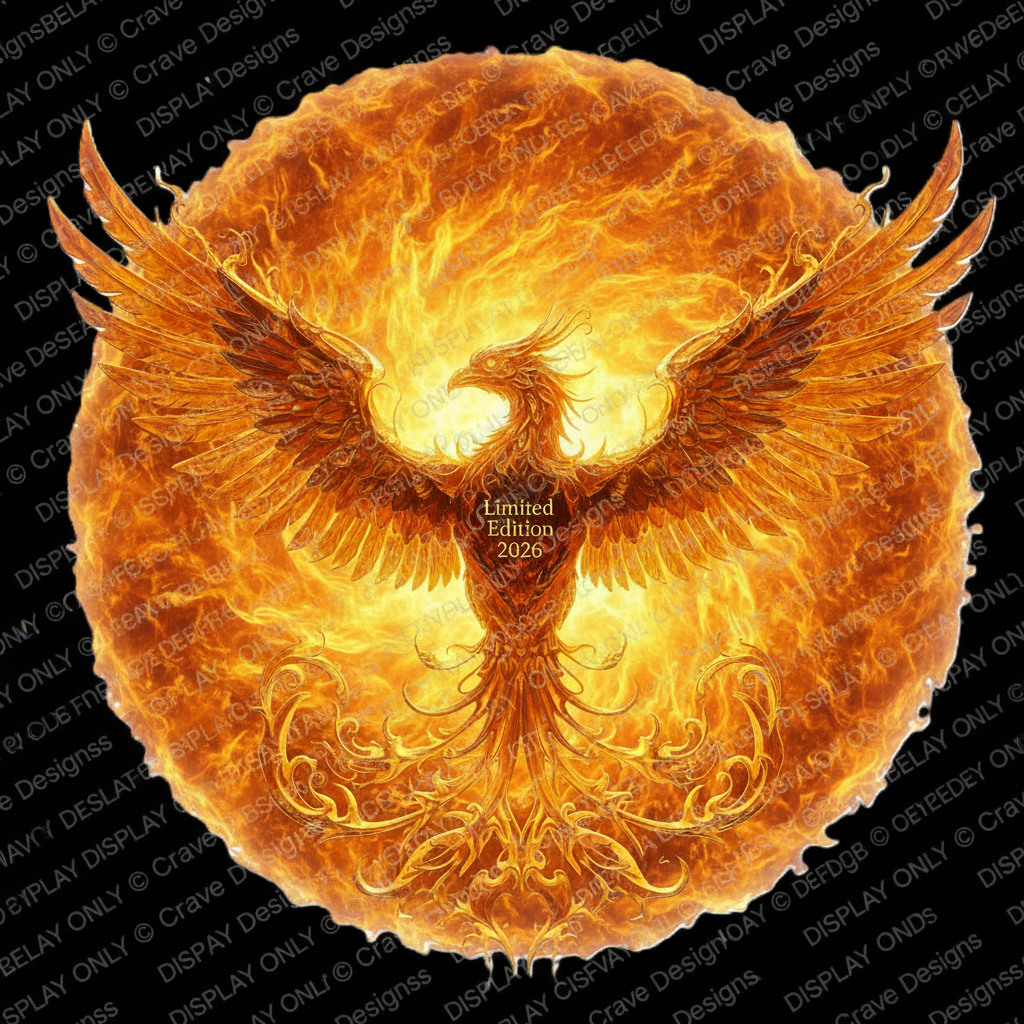 Solar Phoenix Sovereign Limited Edition 2026 — Display Only © Crave Designss | LE-2026-03
