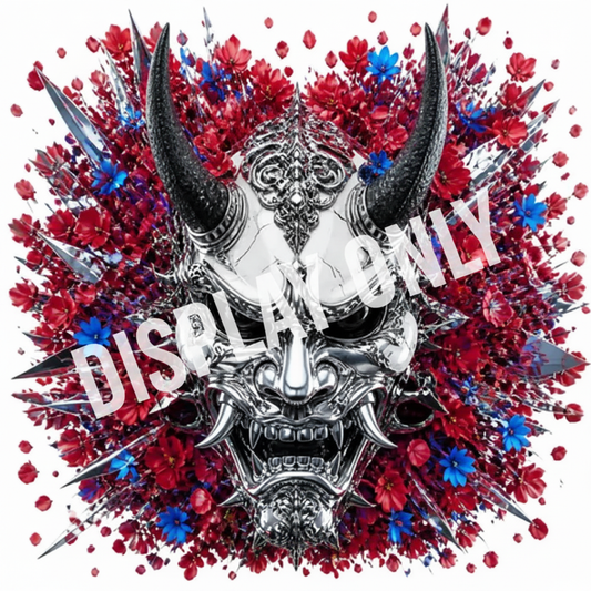 WS-017: Silver Oni Mask - Display Only