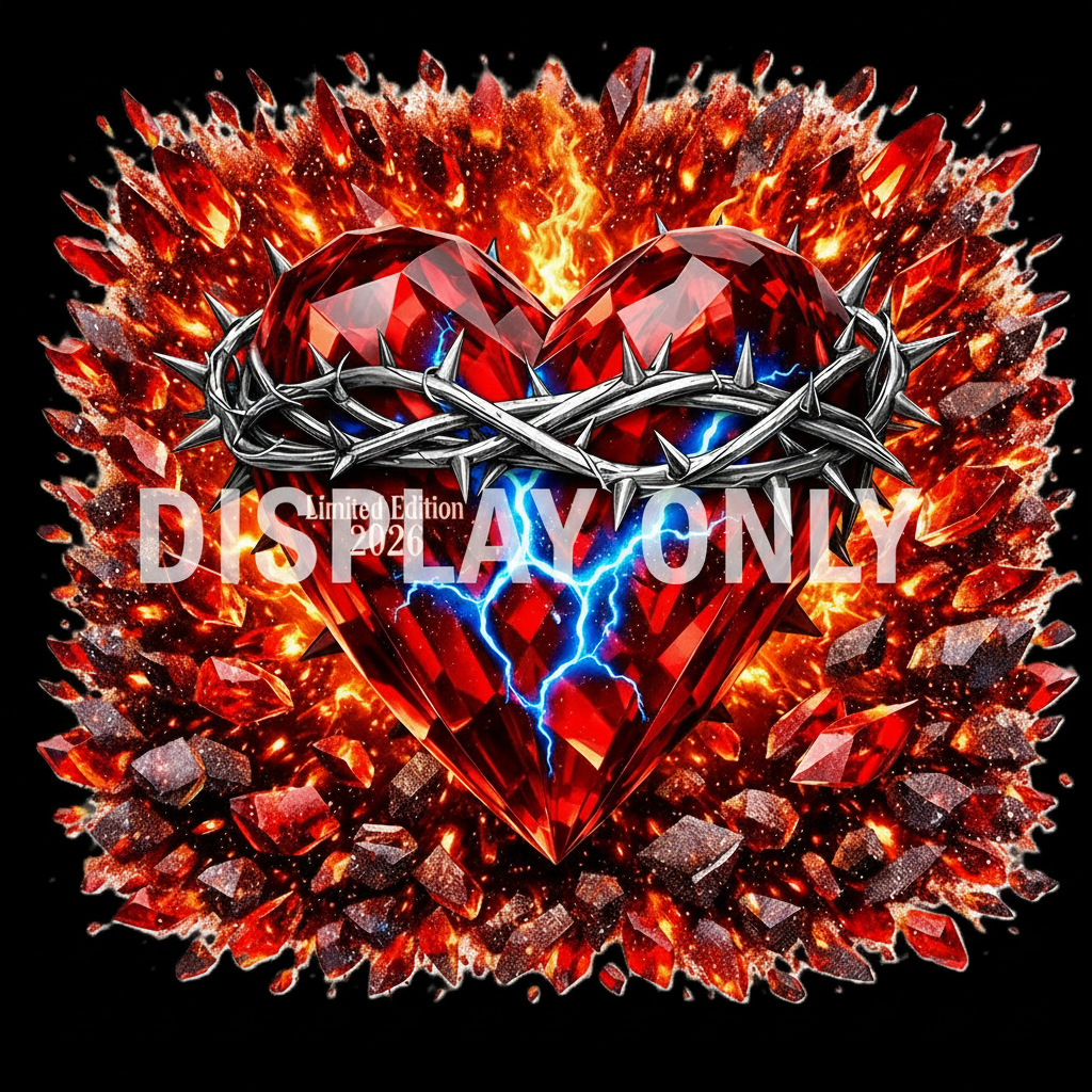 LE-007: The Sacred Heart (Ruby and Blue Lava Edition) - Display Only