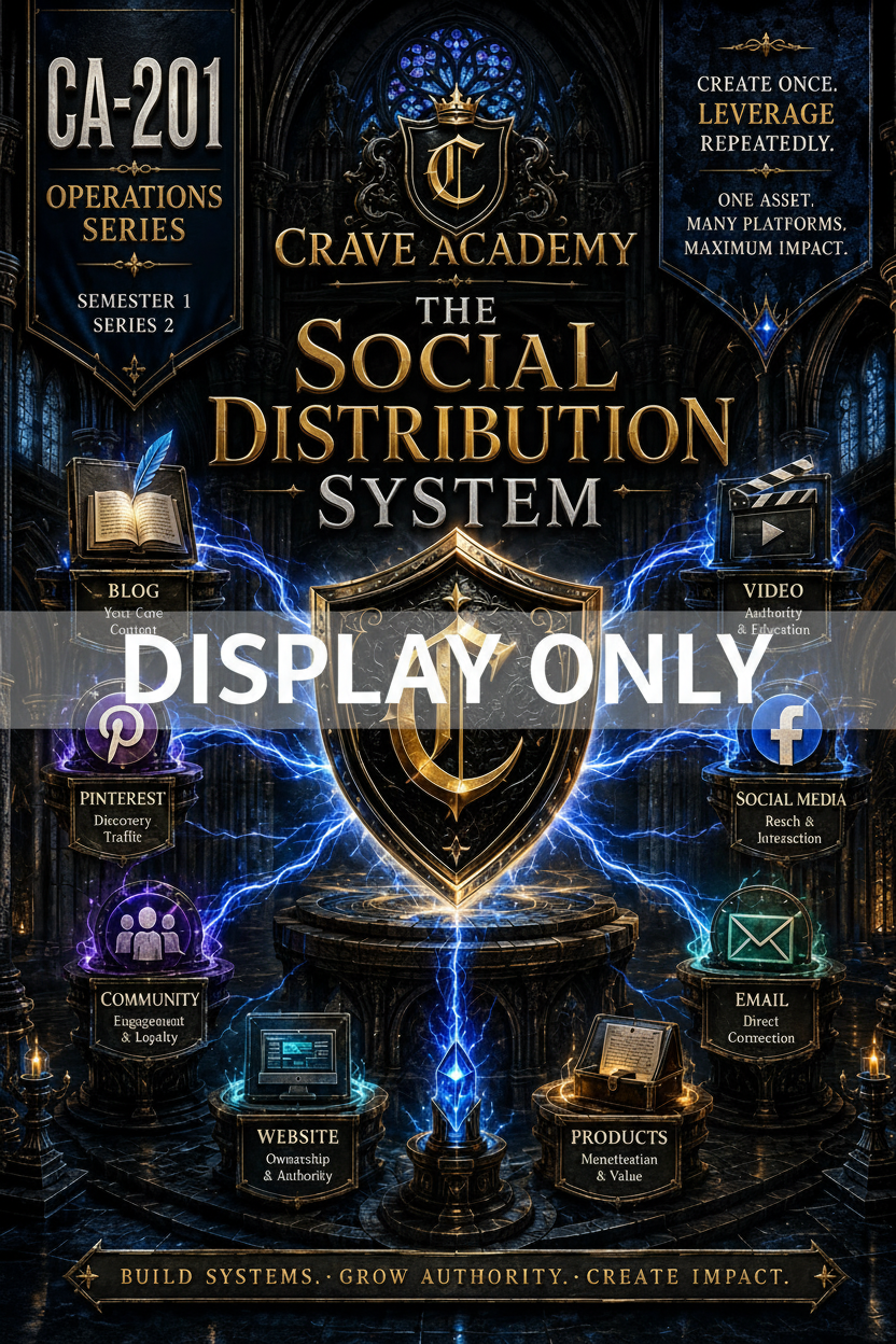 CA-201: The Social Distribution System — Crave Academy Operations Series — Display Only