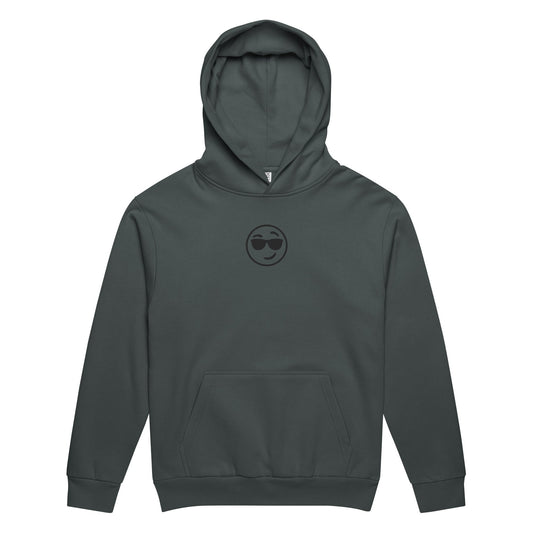 Urban garment-dyed hoodie in heather grey with oversized fit and heavyweight fleece for casual comfort