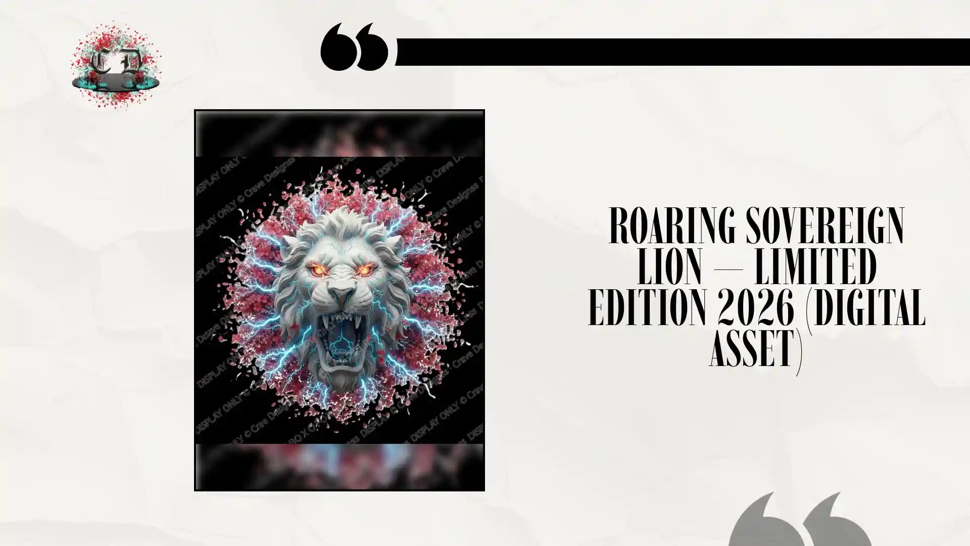 Roaring Sovereign Lion &mdash; Limited Edition 2026 (Digital Asset) by@Outfy